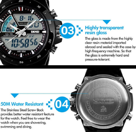 Reloj Híbrido SKMEI Negro Resistente al agua