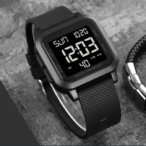 Reloj Digital Negro Zolohoni resistente al agua